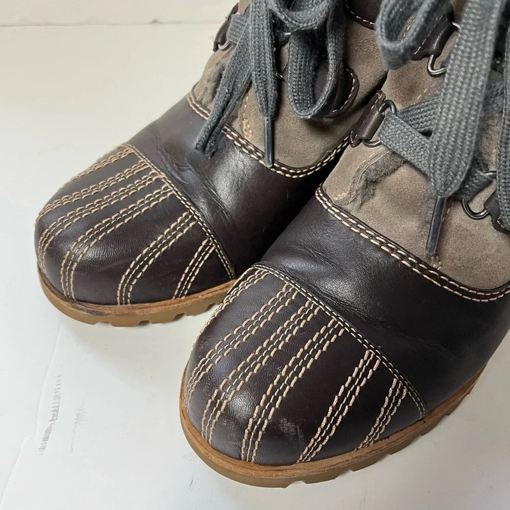 UGG Alasdair Brown Shearling Lined Lace Up Ankle Boots Size 10 - Picture 10 of 11